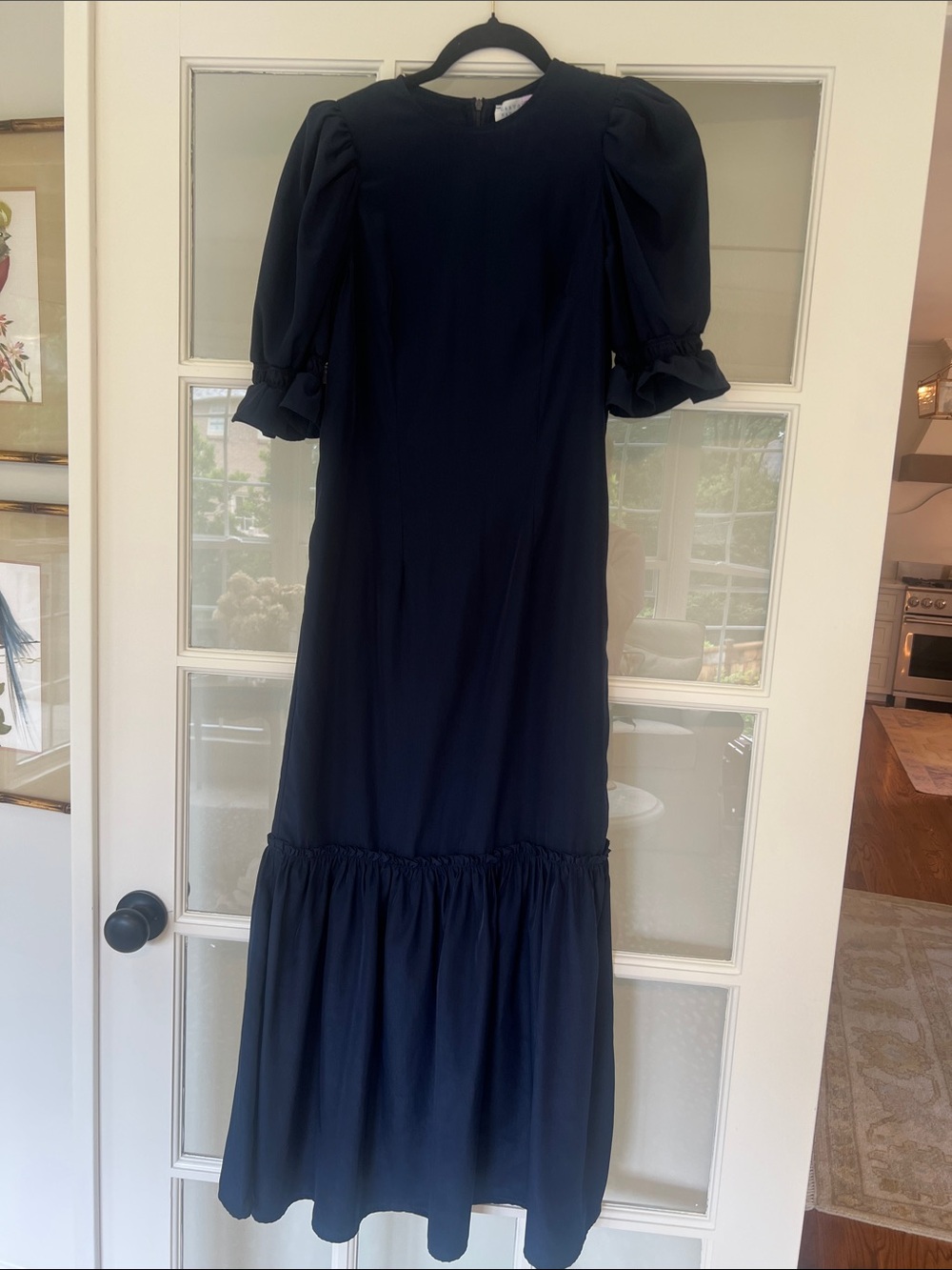 Cartolina Nantucket Women’s Navy Puff-Sleeve Midi Dress